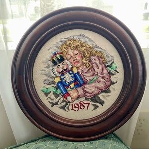 Framed Hand Embroidered Nutcracker 1987